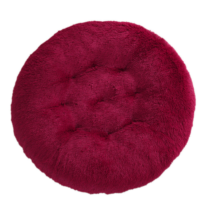 Calming Round Plush Dog Bed – Soft Warm Anti-Anxiety Pet Bed