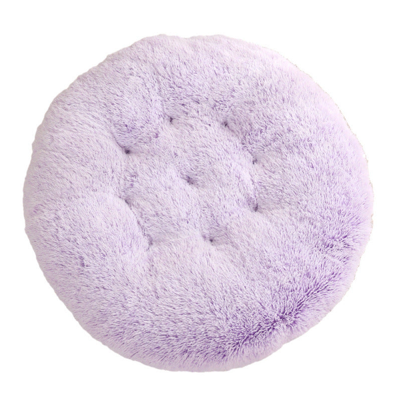 Calming Round Plush Dog Bed – Soft Warm Anti-Anxiety Pet Bed