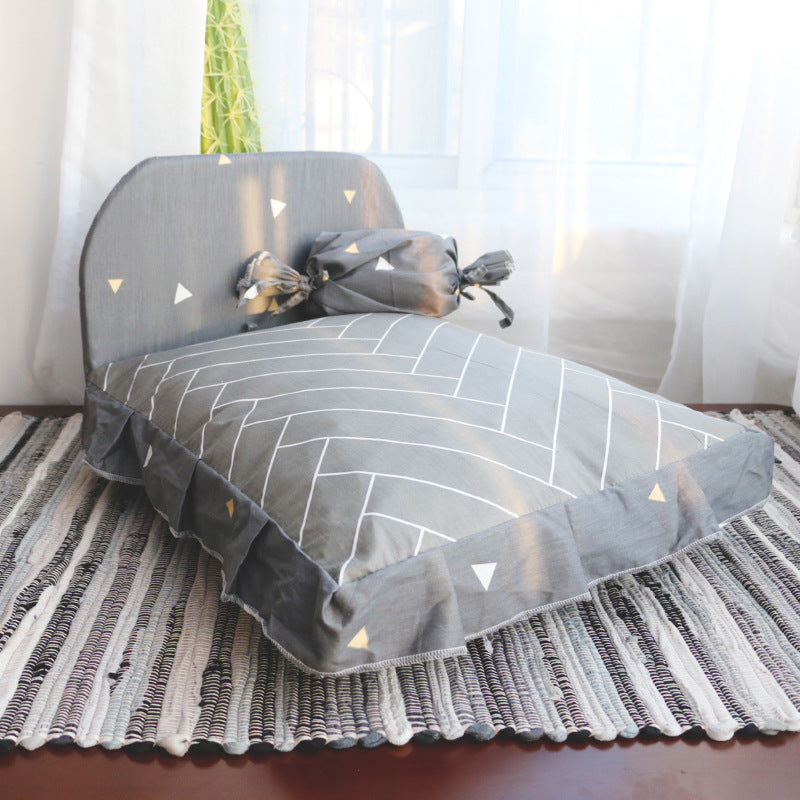 Teddy Plush Pet Bed Soft PP Cotton Dog & Cat Sleeping Nest