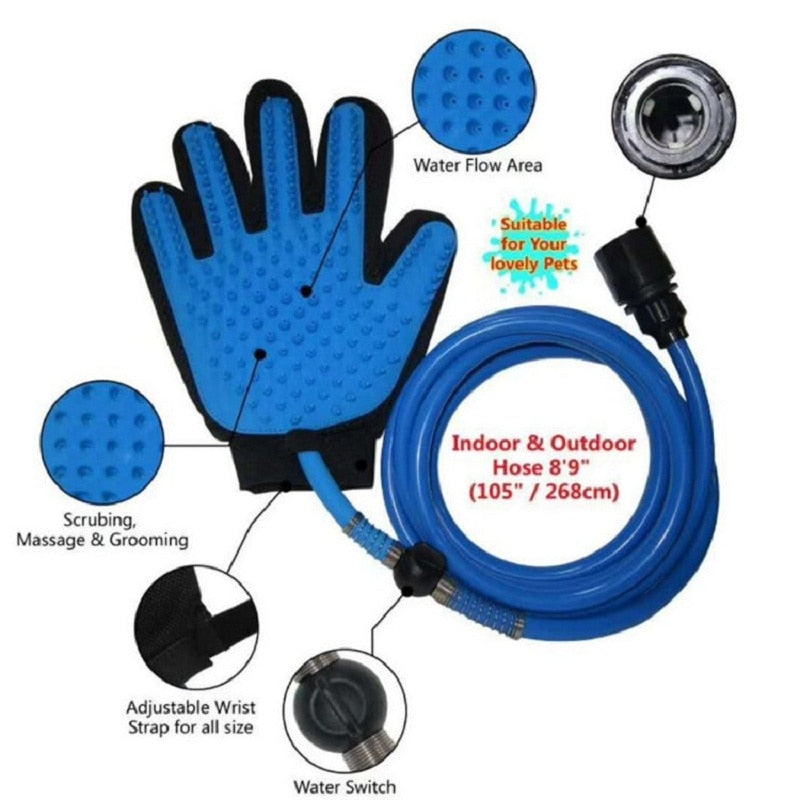 Portable Pet Shower Sprayer & Massage Brush for Dogs and Cats