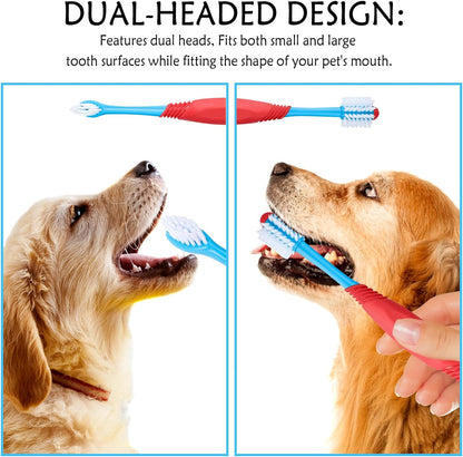 360° Dual Head Dog Toothbrush for Dogs & Cats Dental Care