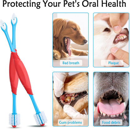 360° Dual Head Dog Toothbrush for Dogs & Cats Dental Care