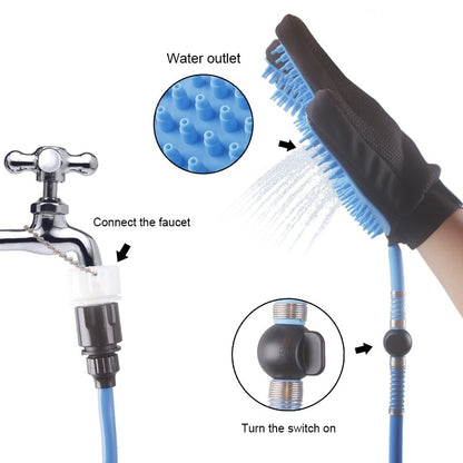 Portable Pet Shower Sprayer & Massage Brush for Dogs and Cats