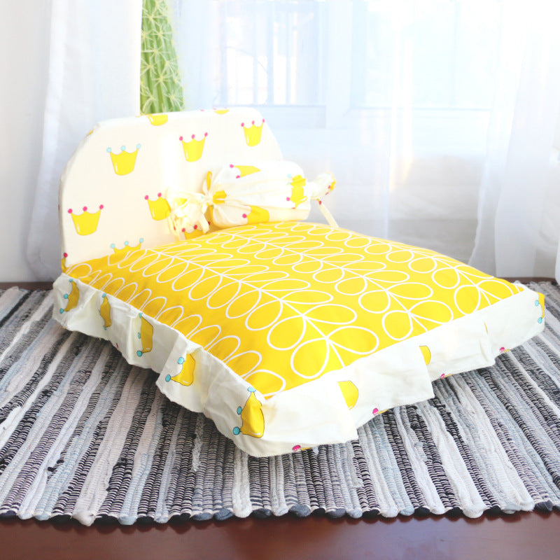 Teddy Plush Pet Bed Soft PP Cotton Dog & Cat Sleeping Nest