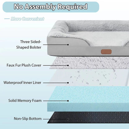 Waterproof Dog Bed Sofa Mat Soft Pet Blanket for Large Dogs & Cats