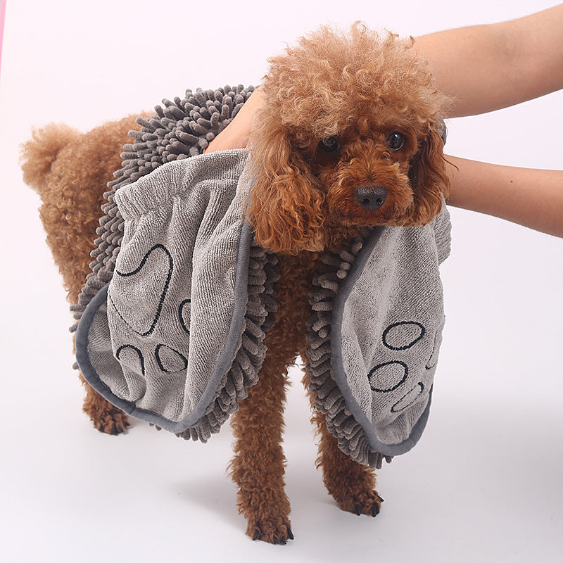 Pet Scrubbing Bath Towel Glove for Dogs & Cats Quick Dry Fiber