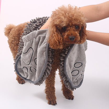 Pet Scrubbing Bath Towel Glove for Dogs & Cats Quick Dry Fiber