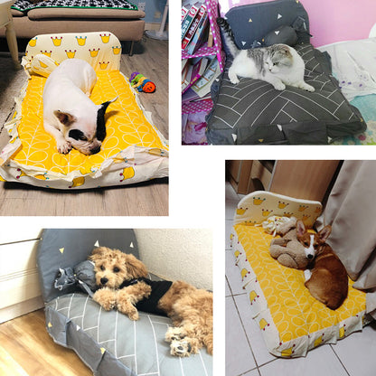 Teddy Plush Pet Bed Soft PP Cotton Dog & Cat Sleeping Nest