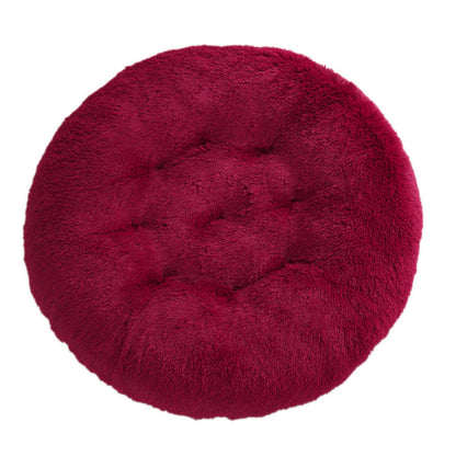 Calming Round Plush Dog Bed – Soft Warm Anti-Anxiety Pet Bed