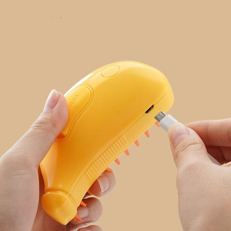 3-in-1 Pet Steam Brush for Cats & Dogs – Spray Massage Grooming Comb