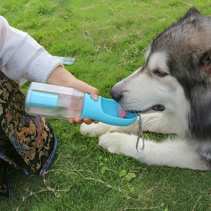 3-in-1 Portable Dog Water Bottle with Food Container & Poop Bag Dispenser