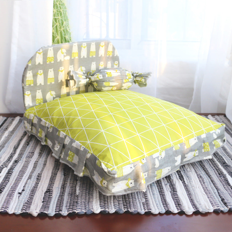 Teddy Plush Pet Bed Soft PP Cotton Dog & Cat Sleeping Nest
