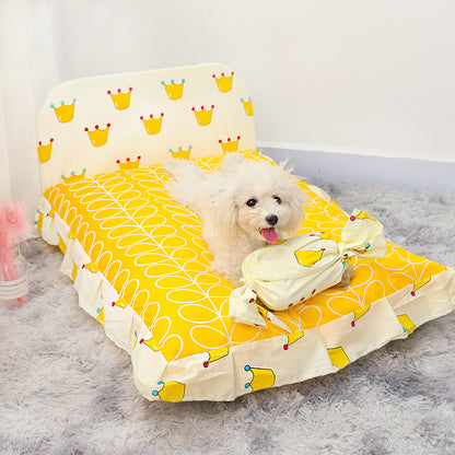 Teddy Plush Pet Bed Soft PP Cotton Dog & Cat Sleeping Nest