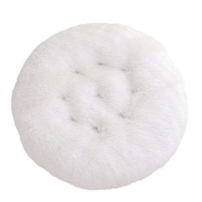 Calming Round Plush Dog Bed – Soft Warm Anti-Anxiety Pet Bed