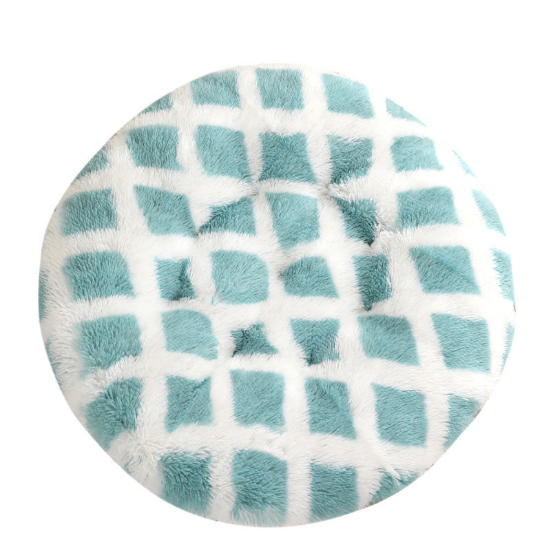 Calming Round Plush Dog Bed – Soft Warm Anti-Anxiety Pet Bed