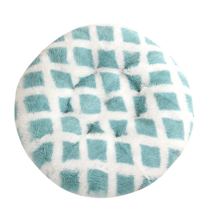 Calming Round Plush Dog Bed – Soft Warm Anti-Anxiety Pet Bed