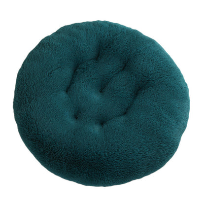 Calming Round Plush Dog Bed – Soft Warm Anti-Anxiety Pet Bed