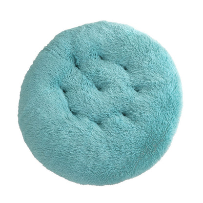 Calming Round Plush Dog Bed – Soft Warm Anti-Anxiety Pet Bed