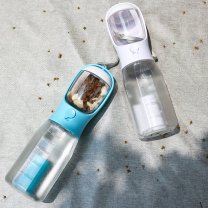 3-in-1 Portable Dog Water Bottle with Food Container & Poop Bag Dispenser