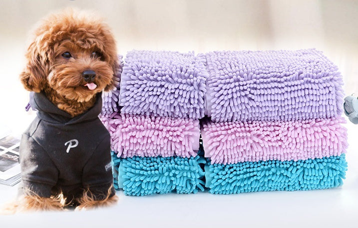 Ultra Absorbent Chenille Pet Towel for Dogs & Cats Bath Drying