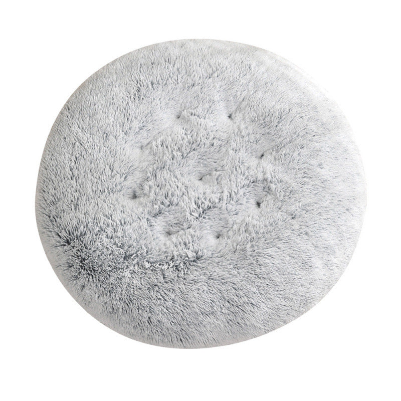Calming Round Plush Dog Bed – Soft Warm Anti-Anxiety Pet Bed