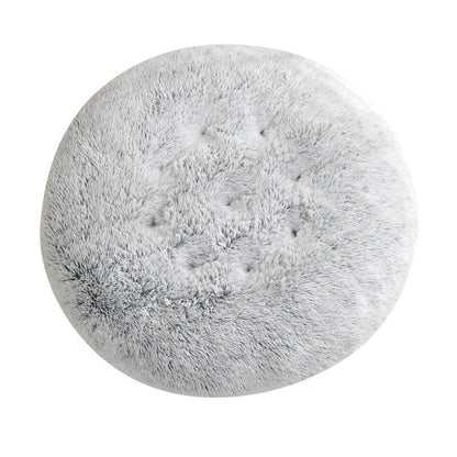 Calming Round Plush Dog Bed – Soft Warm Anti-Anxiety Pet Bed