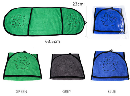 Pet Absorbent Dog Bathrobe Towel Soft Quick Dry Bath Wrap