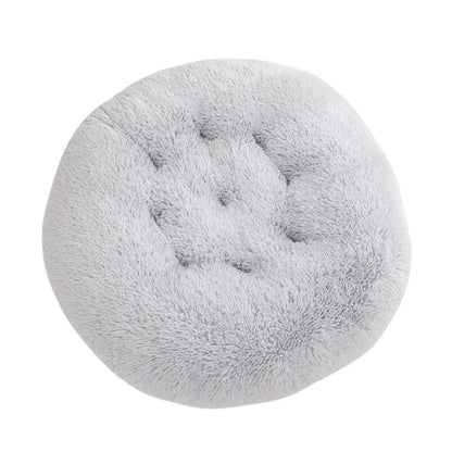 Calming Round Plush Dog Bed – Soft Warm Anti-Anxiety Pet Bed