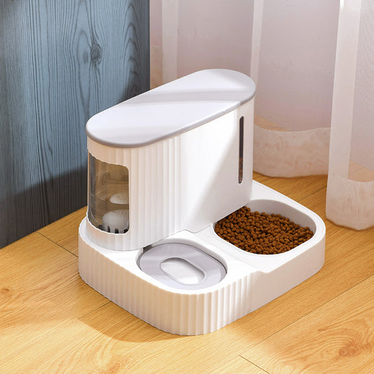 Automatic cat water fountain and feeder combo