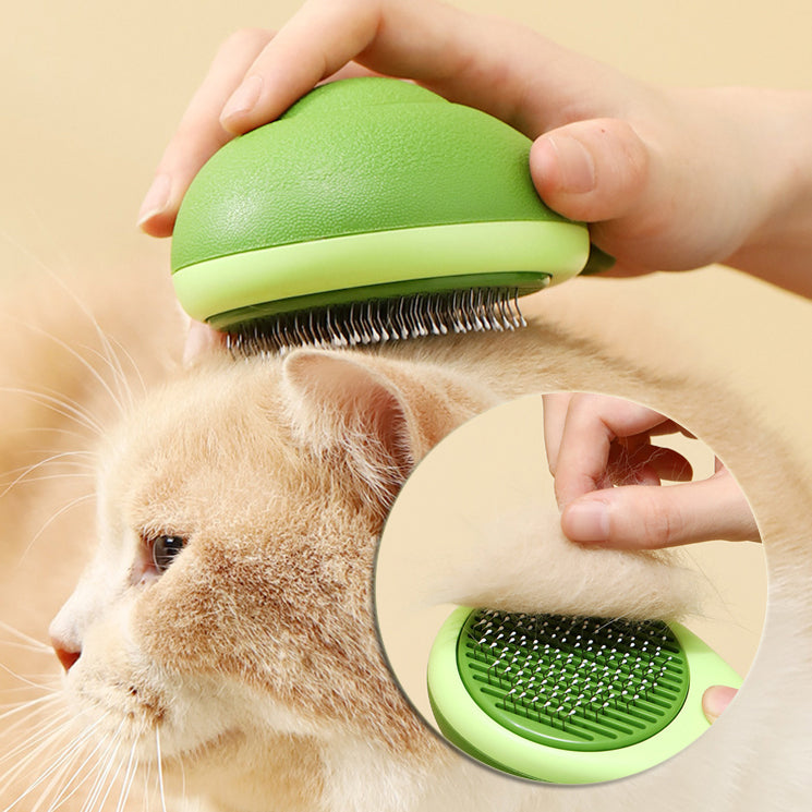 Avocado shaped pet grooming brush for cats and dogs