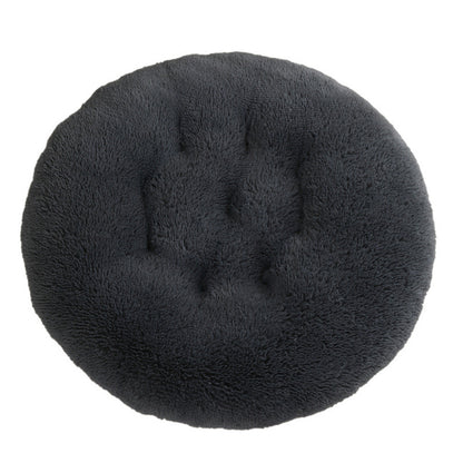 Calming Round Plush Dog Bed – Soft Warm Anti-Anxiety Pet Bed