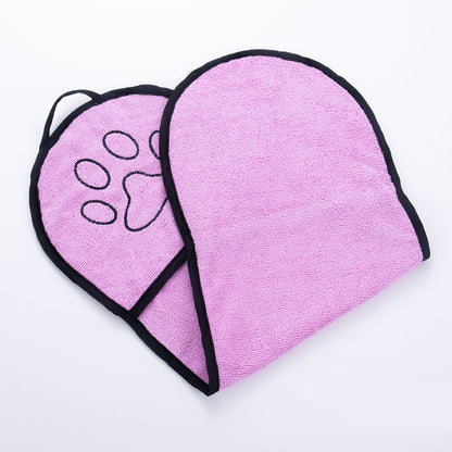 Soft chenille pet bath towel for dogs and cats
