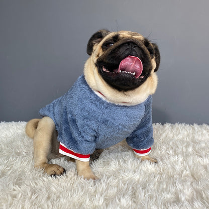 Blue cotton dog sweater for everyday comfort