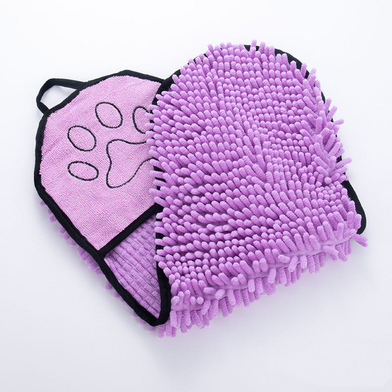 Chenille Pet Bath Towel for Dogs & Cats Quick Dry Absorbent