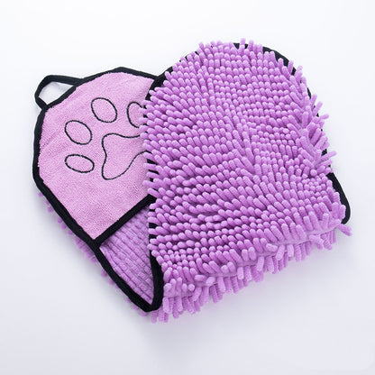 Chenille Pet Bath Towel for Dogs & Cats Quick Dry Absorbent