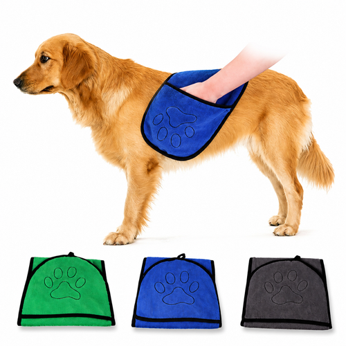 Soft absorbent dog bathrobe towel for pets