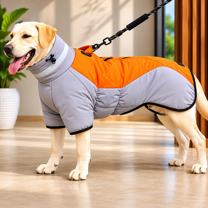 Warm fleece dog jacket for cold weather walks